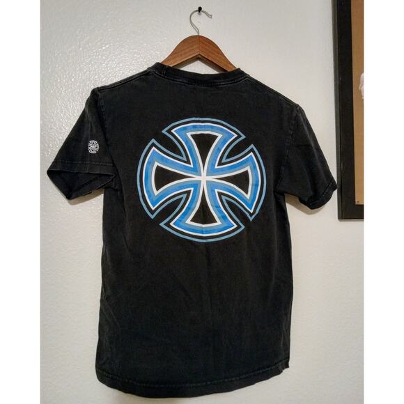 Vintage 90s Independent Truck Co Tee Black Small OG Skateboard RARE Paper Tag - Picture 2 of 7